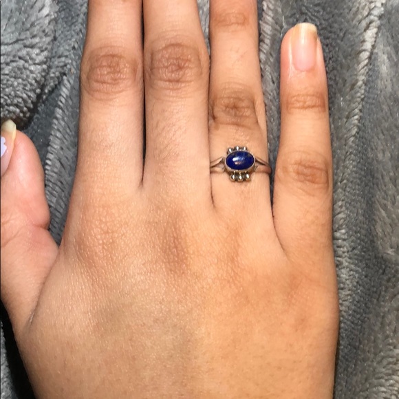 Vintage Blue Lapis 925 Sterling Silver Ring - Picture 5 of 6